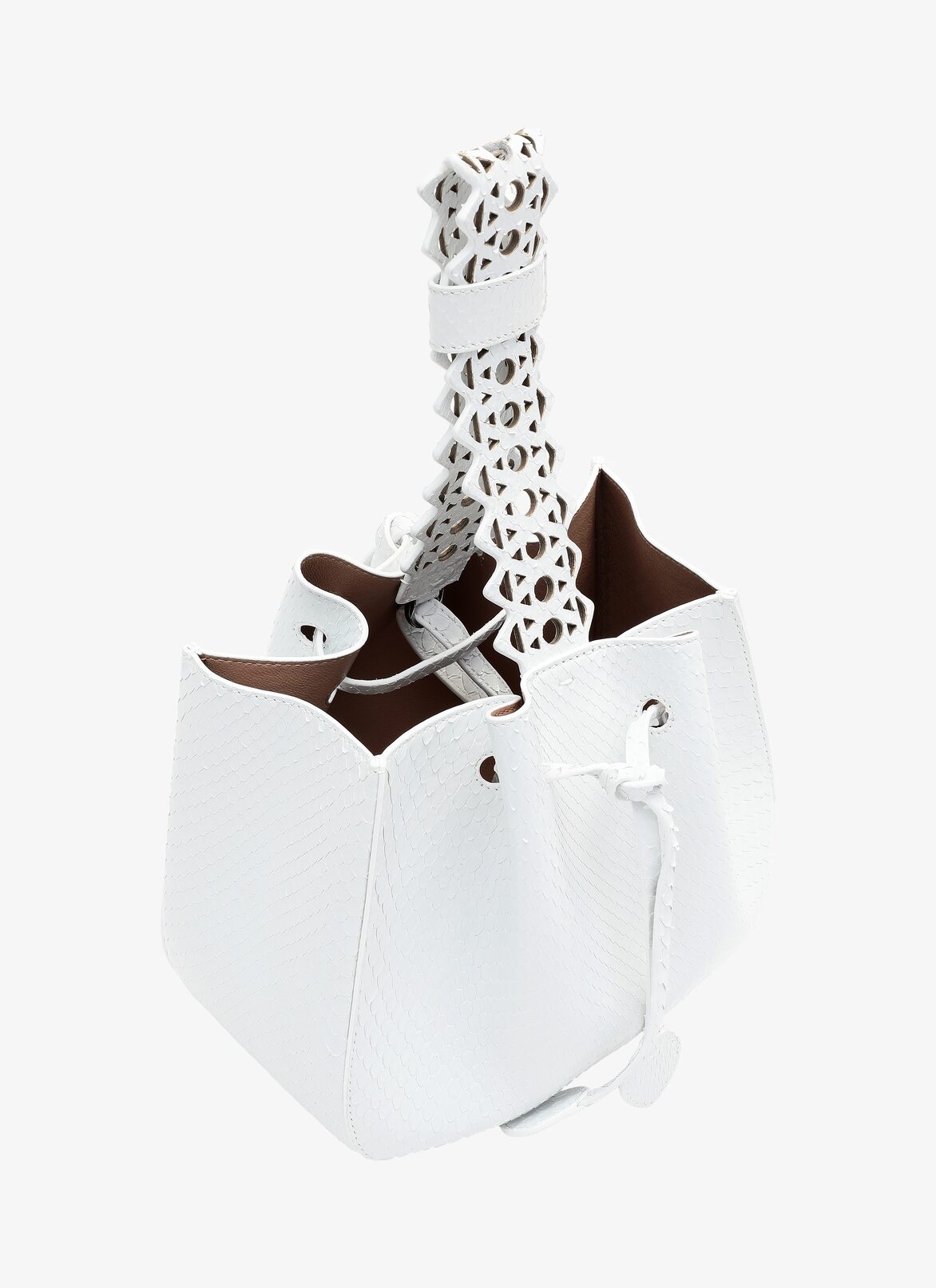 ROSEMARIE PYTHON +VIENNE STRAP OPTICAL WHITE ALAÏA WHITE  ROSEMARIE PYTHON +VIENNE STRAP OPTICAL WHITE